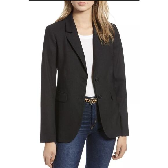 1901 Nordstrom NWT  Black 2 Button Blazer Jacket Size 8 Lined Suit Office - Picture 11 of 11